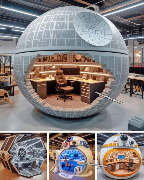 Star Wars Nerd Room, Art Nouveau Bedroom, Star Wars Room Decor, Productive Home Office, Dream House Aesthetic, Designers Home, Spaceship Interior, Fantasy Furniture, Star Wars Room