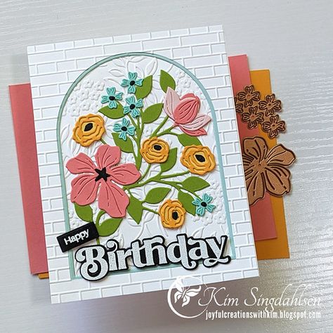 Joyful Creations with Kim: 2023 Spellbinders Four Petal, Embossed Cards Handmade, Baby Greeting Cards, Heart Sketch, Hydrangea Not Blooming, Honey Bee Stamps, Bday Cards, Spellbinders Cards, Floral Birthday