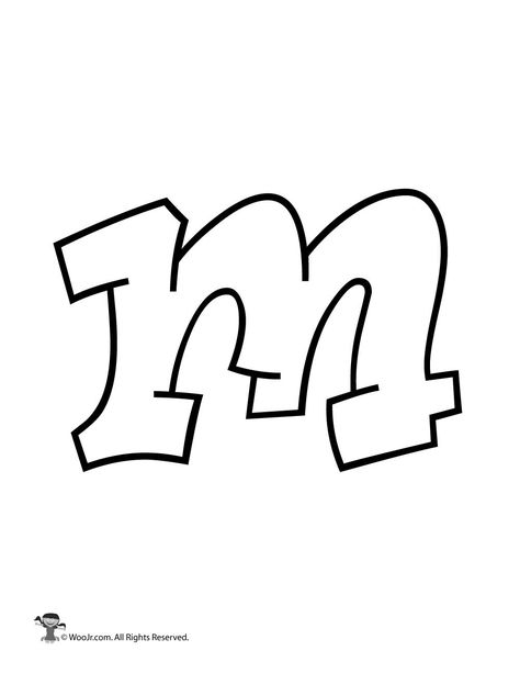 Graffiti Lowercase Letter m | Woo! Jr. Kids Activities M Graffiti Letter, Graffiti Letter M, Bubble Letters Lowercase, Letters Styles, Graffiti Bubble Letters, Graffiti M, Graffiti Letters Styles, Graffiti C, M Alphabet