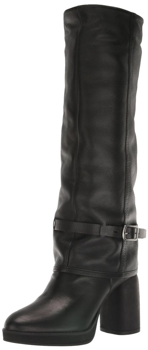 PRICES MAY VARY. Leather Material Boot - Knee Boot Buckle Closure Free Bird Boots, 2000s Boots, Black Leather Thigh High Boots, Freebird Boots, Brown Tights, Amazon Shoes, Fold Over Boots, Trendy Womens Shoes, Boot Fashion