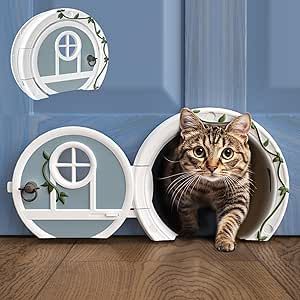 Gnome Door Cat Door for Interior Doors - Stylish & Functional with No Flap, Lockable, and Easy Installation, Spacious Large Kitty Door for Cats Up to 20 lbs, Private and Comfortable Pet Door Cat Door Wall, Interior Cat Door, Kitty Door, Gnome Door, Door Interior, Pet Door, Gnome House, Cat Door, Whimsical Cats