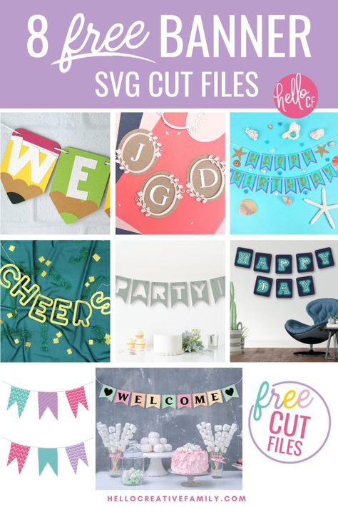 Cricut Birthday Banner Free, Diy Birthday Banner Cricut, Cricut Banners Ideas, Cricut Paper Garland, Birthday Cricut Decorations, Birthday Party Cricut Projects, Happy Birthday Banner Cricut, Birthday Decorations Cricut, Happy Birthday Banners Diy