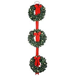 Trio Ideas, Pine Wreaths, Christmas Wreath Making, Hanging Wreaths, Christmas Doors, Diy Christmas Wreath, Battery Operated Led Lights, Small Wreaths, Pine Wreath