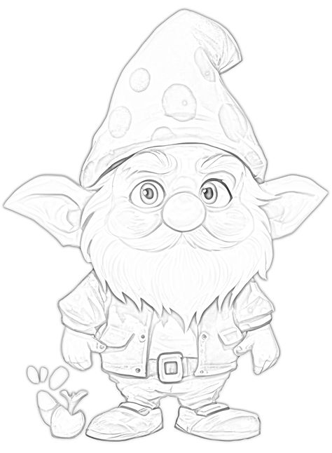 Gnome Pencil Drawing, How To Draw Gnomes, Gnome Sketches, Gnome Sketch, Gnome Drawings, Gnome Drawing, Lantern Drawing, Elf Drawings, Window Drawing