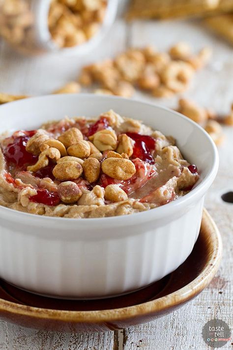 The flavors of a favorite sandwich are turned into a dessert dip! Get out the graham crackers to dip into this addictive Peanut Butter and Jelly Dip.