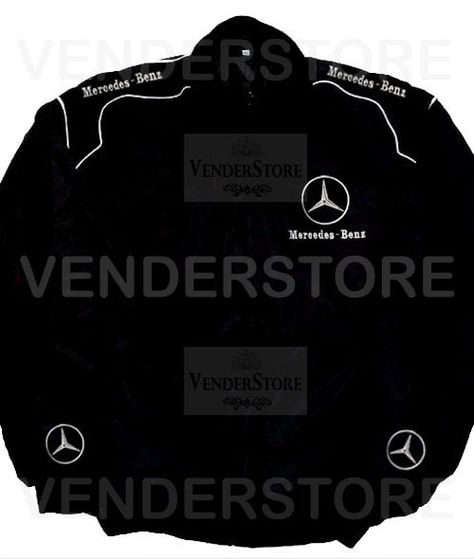 Mercedes Racing Jacket, Motorsport Jacket, Black Mercedes, Black Mercedes Benz, Corporate Shirts, Ferrari Jacket, Racing Jackets, Team Jackets, Racer Jacket