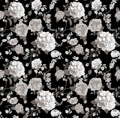 Black And White Pattern Black And White Flower Pattern, White Flower Pattern, Black And White Flower, Black And White Pattern, Pattern Images, Designs Patterns, Black And White Floral, Black Flowers, Awesome Stuff