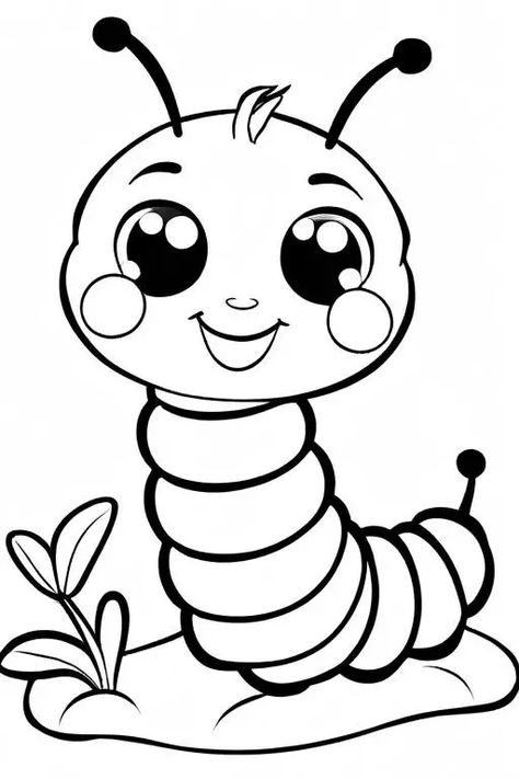 Caterpillar Coloring Page 22 for Kids Vegetable Animals, Insect Coloring Pages, Kids Vegetables, Bird Coloring Pages, Exotic Birds, Animal Coloring Pages, Fine Motor Skills, Fine Motor, Motor Skills