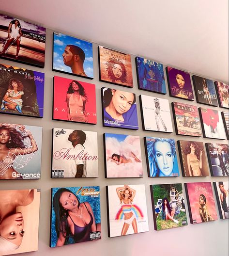 Album Cover Wall Decor Bedroom Ideas, Aesthetic Wall Design, Wall Decor Bedroom Ideas, Album Wall Decor, Wall Display Ideas, Album Cover Aesthetic, Album Cover Wall Decor, Decor Bedroom Ideas, Album Wall