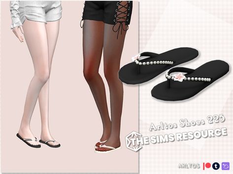 The Sims Resource - Flip flops with pearls Sims 4 Free Mods, Sims 4 Hair Male, Sims 4 Tsr, Puff Sleeves Dress, Cc Shoes, Sims 4 Cc Shoes, Pelo Sims, Sims 4 Children, Sims 4 Game Mods