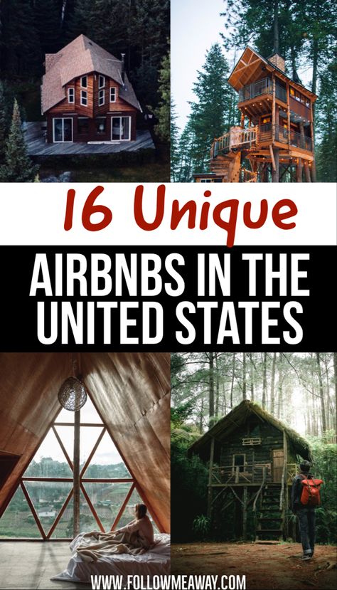 Airbnb Unique Stays, Unique Places To Travel In The Us, Best Airbnbs In The Us, Instagrammable Airbnb, Unique Airbnb Ideas, Airbnb Cabins, Unique Airbnbs, United States Travel Bucket Lists, Unique Airbnb