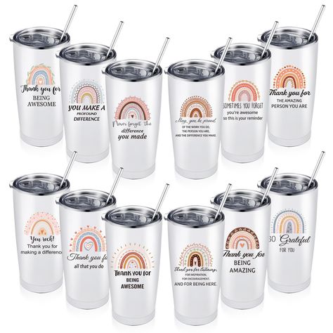 Coworker Appreciation, Volunteer Appreciation Gifts, Encourage Friend, Rainbow Tumbler, Goodbye Gifts, Volunteer Appreciation, Wall Exterior, Teacher Inspiration, Staff Appreciation