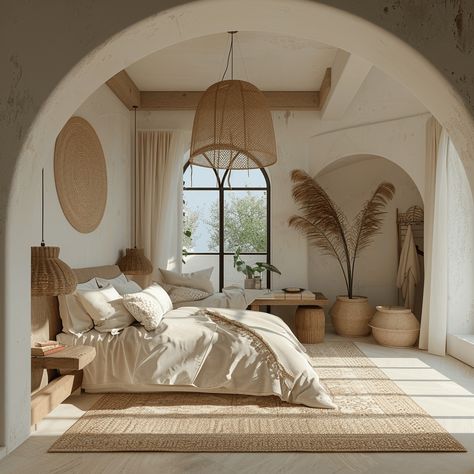 Unlock These Mediterranean Bedroom Secrets - Edward George Mediterranean Minimalist Interior, Mediterranean Bedrooms, Mediterranean Bedroom Design, Mediterranean Bedroom Ideas, Parisian Dining Room, Mediterranean Bedroom, Mediterranean Living Room, Mediterranean Interior, Japandi Living