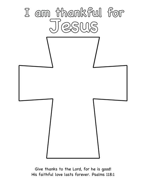 Cross Template Coloring Page Preschool Crucifixion Craft, Christian Kindergarten Crafts, Thanksgiving Catholic Craft, Jesus Toddler Craft, Thanksgiving Religious Crafts For Kids, Thankful Template, Cross Template, Fall Sunday, Coloring Rocks