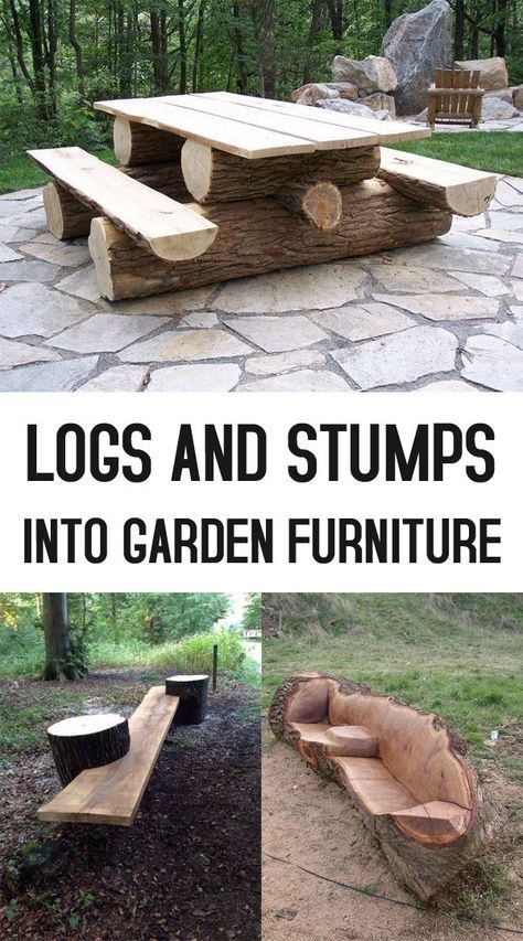 19 Creative Ways of Turning Logs And Stumps Into Garden Furniture building furniture building projects Kolam Koi, Taman Diy, Tanaman Pot, Jardim Diy, Building Furniture, Log Furniture, Tree Stump, Outdoor Projects, Rustic Furniture