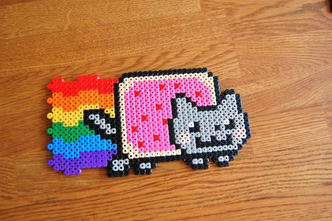 Nyan Cat short Hamma Beads Ideas, Easy Perler Bead Patterns, Pixel Beads, Perler Ideas, Easy Perler Beads Ideas, The Tardis, Diy Perler Bead Crafts, Perler Crafts, Cat Bead