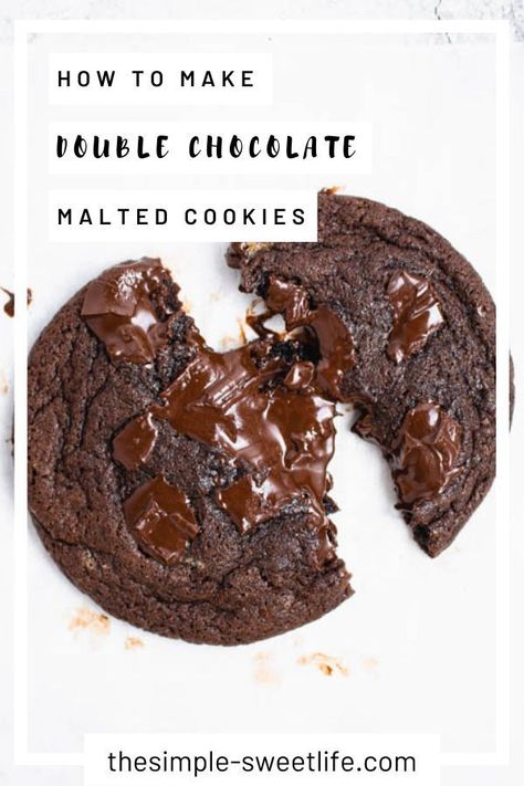 Malt Cookies, Malted Milk Powder, Malt Powder, Double Chocolate Chip Cookies, Chocolate Malt, Double Chocolate Cookies, Baking Cocoa, Malted Milk, Sweet Treats Recipes