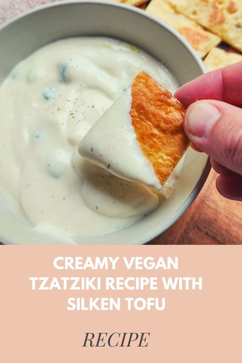 I’m so delighted to share with you all a delicious and refreshing twist on the classic Greek tzatziki sauce in this simple to make vegan tzatziki sauce without yogurt. INGREDIENTS Creamy Vegan Tzatziki Recipe 300g Silken tofu 1 tbsp Lemon juice 1 tbsp White wine vinegar Salt and pepper to taste 3 Garlic cloves, minced 1 tbsp Dill 2 tbsp Olive oil 1 cup Cucumber, cubed Taziki Sauce, Vegan Crepes Recipe, Vegetarian Diet Recipes, Silken Tofu Recipes, Vegan Crepes, Souvlaki Recipe, Tzatziki Sauce Recipe, Vegan Tzatziki, Vegan Greek