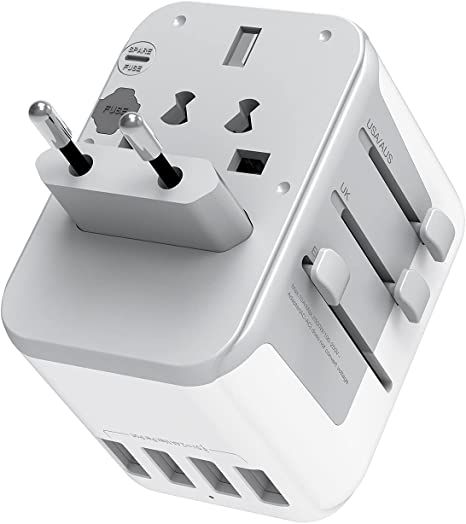 Amazon.com: International Travel Adapter with 4 USB Outlets, TESSAN Universal European Power Plug Adaptor, Worldwide All in One Wall Charger Converter for 150 Countries, EU Europe UK Australia (Type C/G/A/I) : Electronics International Travel Adapter, Universal Plug Adapter, Universal Travel Adapter, Universal Power, Universal Adapter, Usb Outlet, Usb Wall Charger, Travel Adapter, Adapter Plug