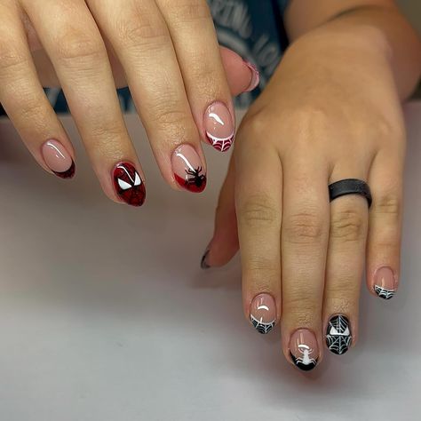 I will never say no to Spider-Man nails 🥹❤️❤️ Builder Gel Manicure : $50 Art x 10 : $45 Total : $95 Spider Man Nails, Nails Builder Gel, Man Nails, Never Say No, Builder Gel, Spiderman Art, Gel Manicure, Cute Acrylic Nails, Natural Nails