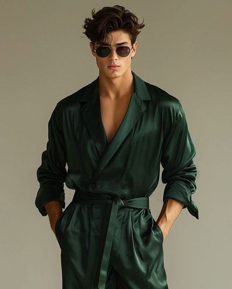 Men Outfits Elegant, Green And Gold Outfit, Fashion Casual Outfits, Party Outfit Men, High Fashion Men, Men Fashion Casual, Genderless Fashion, Hairstyles 2024, Classy Outfits Men