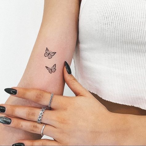 Fine Line Butterfly Tattoos, Line Tattoo Butterfly, Fine Line Tattoo Butterfly, Small Hip Tattoos Women, Fine Line Butterfly, Celtic Tattoo For Women, Line Butterfly, Butterfly Tattoos Images, Butterfly Tattoos On Arm