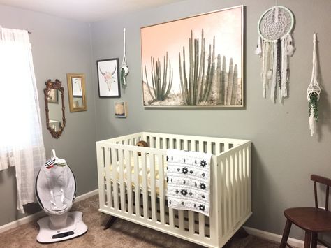 Plant Themed Nursery Bohemian, Succulent Themed Nursery, Desert Theme Nursery, Cactus Theme Nursery, Desert Nursery Theme, 2024 Nursery, Baby Nook, Western Nursery, Baby Playroom