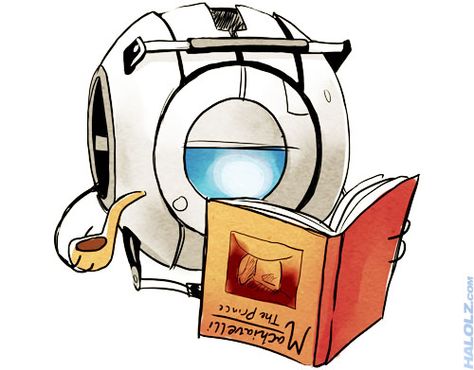 Wheatley, Would a moron be able to read? Companion Cube, Portal Art, Map Projects, Portal 2, You Monster, Cool Gifs, To Read, Portal, Video Games