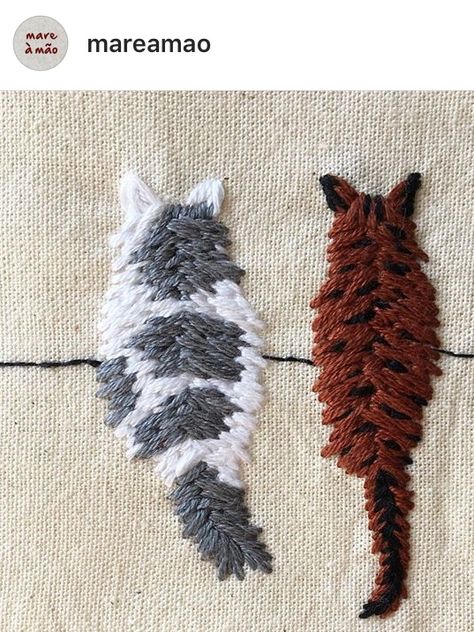 Diy Hair Scrunchies, Embroidery Stitches Beginner, Simple Hand Embroidery Patterns, Animal Embroidery Designs, Hand Embroidery Projects, Embroidery Patterns Vintage, Cute Embroidery, Animal Embroidery, Simple Embroidery