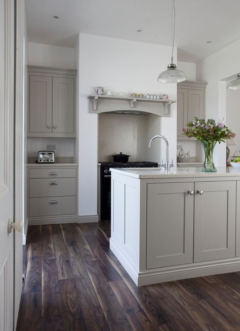 Hannaville Park - Contemporary - Kitchen - Dublin - by Noel Dempsey Design | Houzz Mantel With Corbels, English Kitchens Design, Hardwick White, Kitchen Cabinet Paint Colors, Farrow And Ball Kitchen, Kitchen Cabinet Paint, Plain English Kitchen, Kitchen Cabinet Trends, Lamp Room