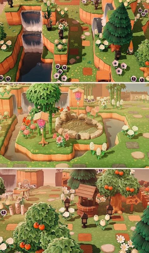 Zen Garden Layout, Small Garden Layout Ideas, Acnh Zen Garden, Acnh Zen, Acnh Villagers, Acnh Cottagecore, Garden Layout Ideas, Animal Crossing 3ds, Ac New Leaf