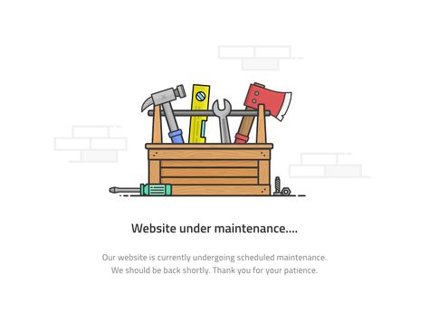 Under Maintenance Page Under Maintenance Design, Construction Website Templates, Under Construction Website, App Illustration, Coming Soon Template, Email Layout, Digital Banners, Mens Haircuts, Concept Illustration