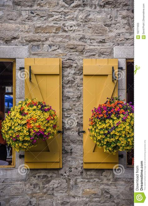 Yellow Shutters Exterior, Casper House, Shutters Cottage, Wooden Shutters Exterior, Yellow Shutters, Old Wooden Shutters, Bedroom Shutters, Cottage Shutters, Yellow Window