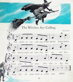 Vintage Halloween sheet music Halloween Sheet Music, Halloween Piano, Halloween Music Lessons, Halloween Poems, Halloween Music, The Witches, Halloween Books, Orff, Elementary Music