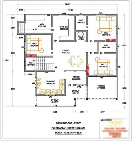 Duplex House Plan For North Facing Plot 22 Feet By 30 Feet 2 30x40 90B A House Plan, House Plan Design, Budget House Plans, 30x40 House Plans, 2bhk House Plan, Bungalow Floor Plans, Indian House Plans, Free House Plans, Building House Plans Designs