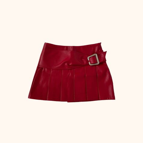 Red Clothes Png, Png Skirt, Red Leather Mini Skirt, Skirt Png, Tvd Dr, Red Leather Skirt, Skirt Aesthetic, Fashion Moodboard, Red Mini Skirt