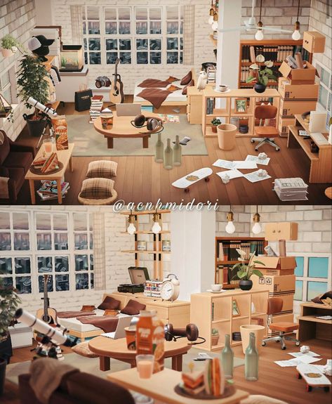 Acnh Interior, Acnh Hhp, Fairy Island, Acnh House, Photography Room, Acnh Inspiration, Messy House, Stairway Design, Animal Crossing Wild World