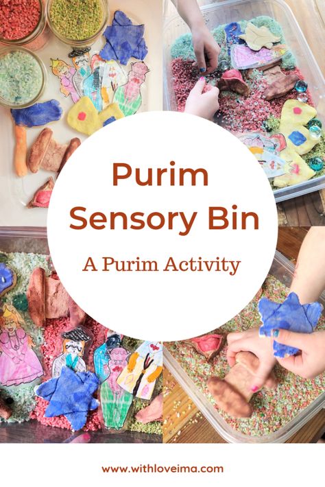 Purim Activity: Purim Sensory Bin Purim Crafts Preschool, Purim Preschool, Shabbat Crafts, Purim Crafts, Jewish Crafts, Jewish Learning, Love And Faith, Fine Motor Skills Activities, Motor Skills Activities