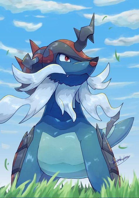 Hisuian Samurott Art, Samurott Art, Oshawott Art, Oshawott Wallpaper, Samurott Pokemon, Hisuian Samurott, Pokemon Conquest, Starter Pokemon, Cool Pokemon Wallpapers