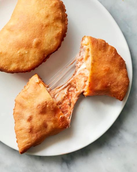 Panzerotti Recipe (with Mozzarella and Tomato) | Kitchn Homemade Panzerotti, Panzerotti Recipe, Italian Fried Dough, Mozzarella And Tomato, Mozzarella Recipes, New Pizza, Waffle Cookies, Fried Dough, Beef Tenderloin