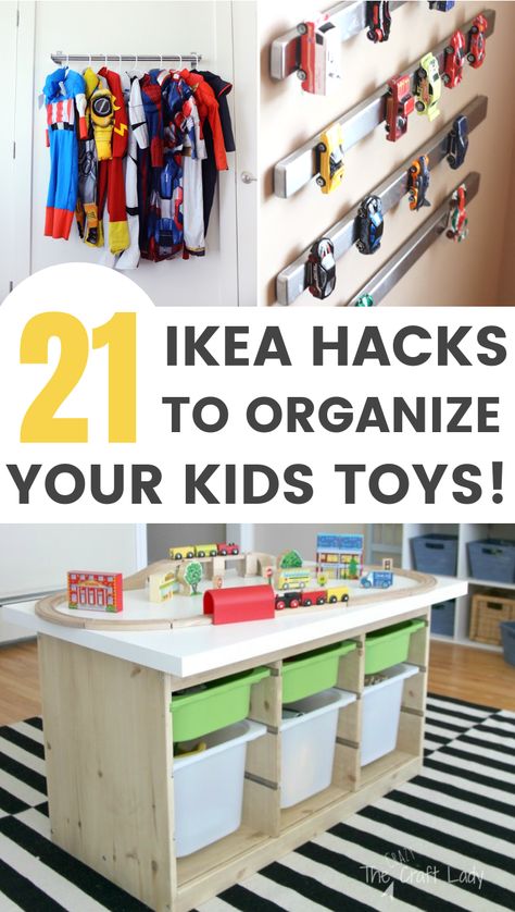 Ikea Hack Kids, Ikea Toy Storage, Ikea Toys, Storage Hacks Diy, Diy Toy Storage, Hacks Ikea, Kids Toy Organization, Ikea Kids, Ikea Hack Ideas