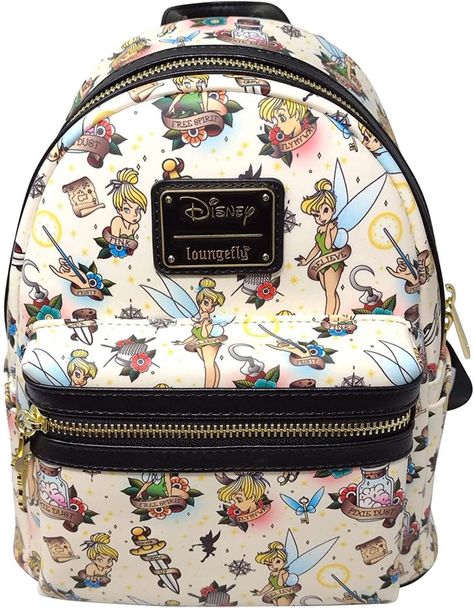 Tinkerbell Tattoo, Tinker Bell Tattoo, Peter Pan Tinkerbell, Loungefly Backpack, Peter Pan And Tinkerbell, Classic Disney Characters, Disney Bag, Loungefly Disney, Retail Market