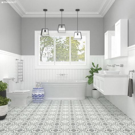 Designing a Luxurious Hamptons-Style Bathroom: Tiles, Vanities, and More – Wellsons Navy Ensuite, Hamptons Style Decor Bathroom, Hampton Bathroom Ideas, Modern Hamptons Bathroom, Hamptons Bathroom Ideas, Hamptons Bathrooms, Hampton Style Bathrooms, Hamptons Style Bathroom, Hamptons Bathroom