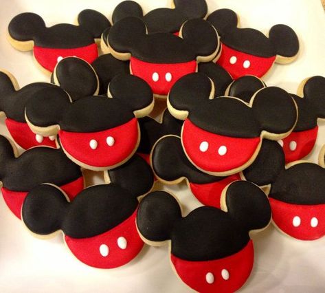 Mickey Mouse Sugar Cookies, Mouse Cookies, Mickey Mouse Bday, Mickey Mouse Cookies, Mickey Mouse Themed Birthday Party, Fiesta Mickey Mouse, Mickey Mouse Baby Shower, Bolo Mickey, Mickey Mouse First Birthday