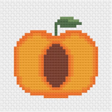 Why did I started a patreon site. - Ringcat Design Peach Cross Stitch, Fruit Cross Stitch, Fruit Cross, Sliced Fruit, Large Embroidery, Cross Stitch Fruit, Wedding Cross Stitch Patterns, Cross Stitch Border Pattern, Nature Cross Stitch