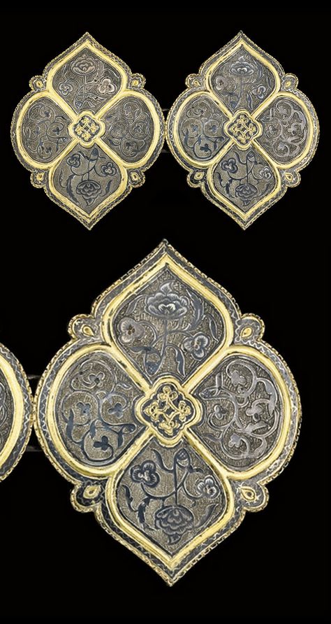 Turkey | Ottoman niello and gilt silver belt buckle | ca. 19th century | 1'125£ ~ sold (Oct '08) Ottoman Empire Jewelry, Mediterranean Jewelry, Turkish Pottery, Turkish Jewellery, Mughal Art Paintings, Roman Jewelry, European Jewelry, Antique Jewellery Designs, Silver Belt Buckle