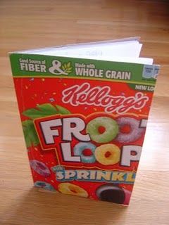 Re-purposed cereal boxes into notebooks.  Great way to use up those cereal boxes Cereal Box Craft, Box Crafts, Cereal Boxes, Reduce Reuse Recycle, Recycled Projects, Reuse Recycle, Recycled Crafts, Book Making, Crafty Ideas