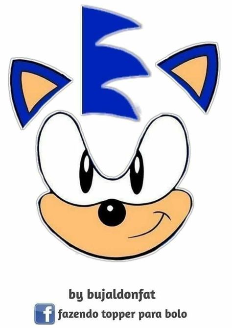 Sonic Face Printable, Sonic Birthday Cake, Sonic The Hedgehog Cake, Bolo Sonic, Sonic Cake, Sonic Face, Hedgehog Cake, Sonic Birthday Parties, Hedgehog Birthday