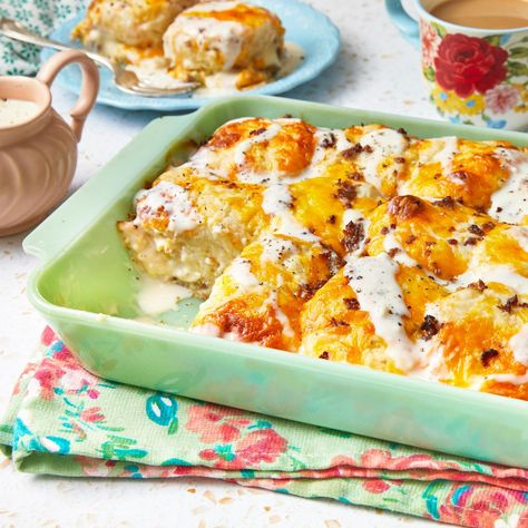 Easter Casserole, Baked Breakfast Casserole, Gravy Casserole, Christmas Casserole, Biscuits And Gravy Casserole, Frozen Biscuits, Homemade Gravy, Breakfast Casserole Sausage, Biscuits And Gravy