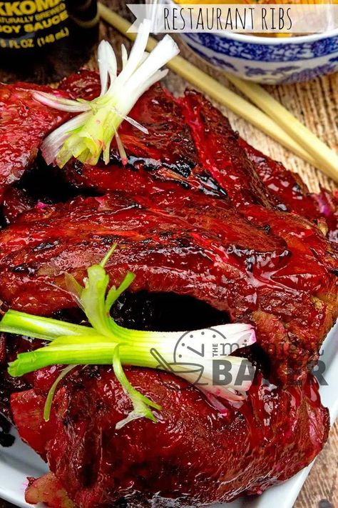 Like the ribs at the Chinese restaurant? Make them at home! Chinese Bbq Ribs Recipe, Chinese Pork Spare Ribs Recipe, Chinese Bbq Ribs, Chinese Spare Ribs, Chinese Ribs, Barbecue Pork Ribs, Bbq Recipes Ribs, Rib Sauce, Boneless Ribs